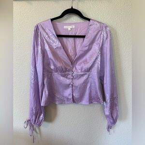 Lilac blouse with flower print